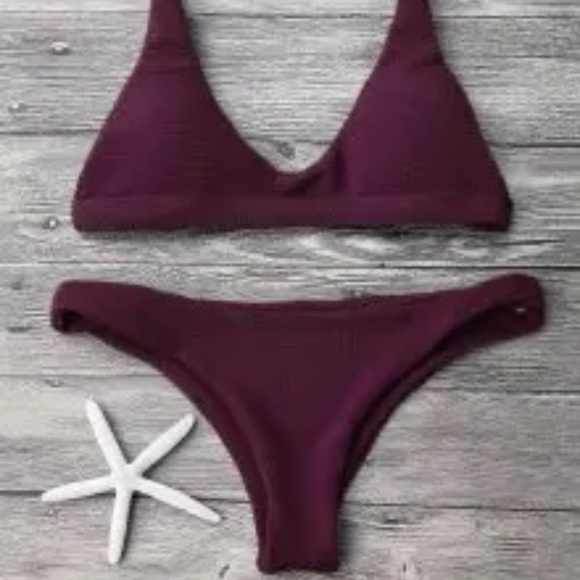 Maroon  Bikini - Picture 2 of 7